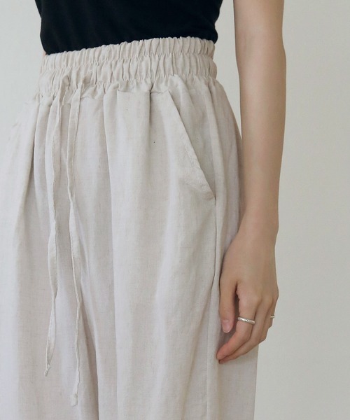 UNE MANSION（ユヌマンション）の「リネンワイドバンディングパンツ（その他パンツ・レディース・ベージュ/ブラック/ブラウン・FREE）」の19枚目の写真