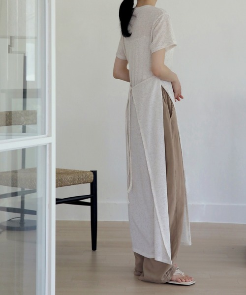 UNE MANSION（ユヌマンション）の「リネンワイドバンディングパンツ（その他パンツ・レディース・ベージュ/ブラック/ブラウン・FREE）」の7枚目の写真