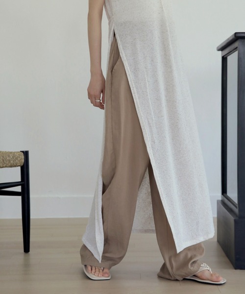 UNE MANSION（ユヌマンション）の「リネンワイドバンディングパンツ（その他パンツ・レディース・ベージュ/ブラック/ブラウン・FREE）」の17枚目の写真