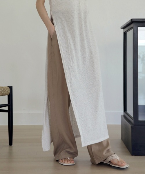 UNE MANSION（ユヌマンション）の「リネンワイドバンディングパンツ（その他パンツ・レディース・ベージュ/ブラック/ブラウン・FREE）」の21枚目の写真