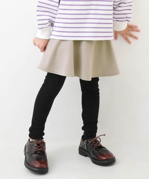 devirock(デビロック)の「10分丈 裾メロウリブ スカッツ(スカート・キッズ・ヘザーチャコール/ピンク系その他/グレー系その他5/ピンク系その他2/パープル系その他/グレー系その他2/ブルー系その他/ブラック/パープル系その他2/グレー系その他4/グレー系その他/ネイビー/ブラック系その他2/ブラック系その他/ブルーグレー/ブルー系その他2/グレー系その他3/ブルー系その他3・100cm/130cm/120cm/90cm/160cm/110cm/150cm/140cm/80cm)」の5枚目の写真