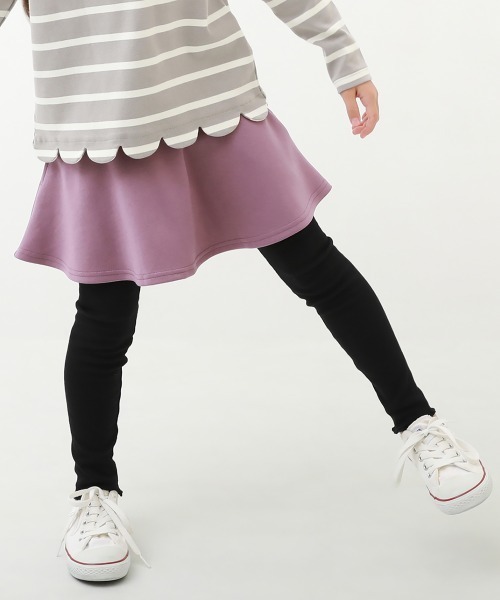 devirock(デビロック)の「10分丈 裾メロウリブ スカッツ(スカート・キッズ・ヘザーチャコール/ピンク系その他/グレー系その他5/ピンク系その他2/パープル系その他/グレー系その他2/ブルー系その他/ブラック/パープル系その他2/グレー系その他4/グレー系その他/ネイビー/ブラック系その他2/ブラック系その他/ブルーグレー/ブルー系その他2/グレー系その他3/ブルー系その他3・100cm/130cm/120cm/90cm/160cm/110cm/150cm/140cm/80cm)」の15枚目の写真