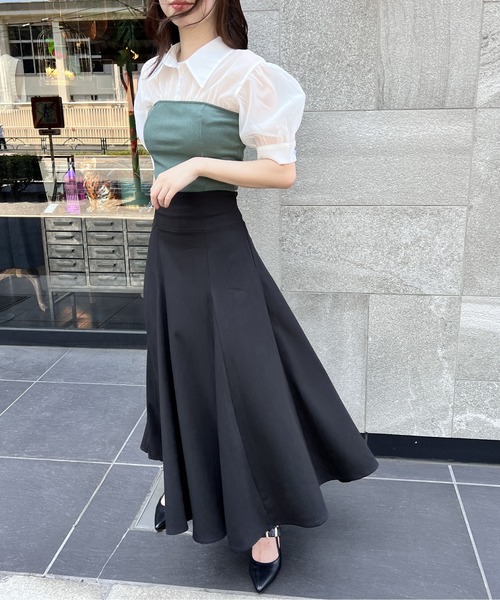 NOMAE（ノーマエ）の「リブビスチェレイヤードトップス（Tシャツ/カットソー・レディース・ブラック/ベージュ/ライトグリーン・FREE）」の10枚目の写真