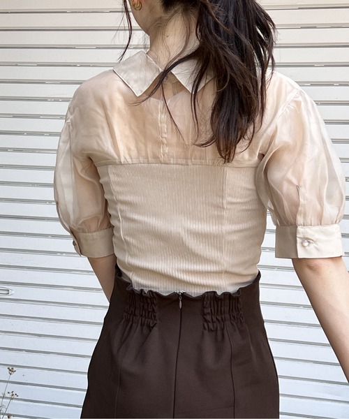 NOMAE（ノーマエ）の「リブビスチェレイヤードトップス（Tシャツ/カットソー・レディース・ブラック/ベージュ/ライトグリーン・FREE）」の17枚目の写真