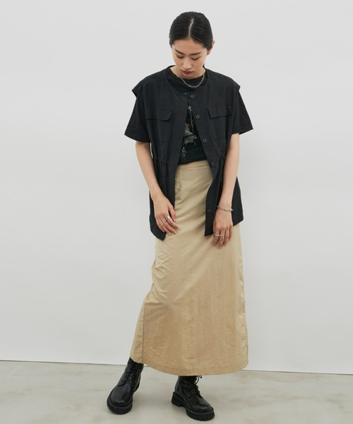 Auntie Rosa Holiday（アンティローザホリデー）の「ナイロンナロースカート / サイズ展開あり（スカート・レディース・ブラック/ベージュ/カーキ・SMALL/MEDIUM）」の20枚目の写真