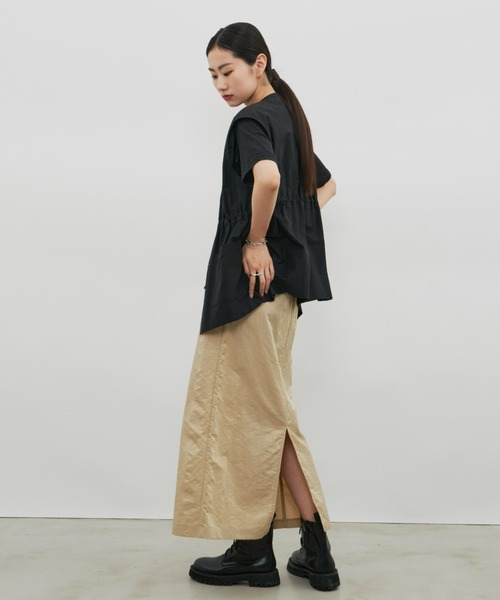 Auntie Rosa Holiday（アンティローザホリデー）の「ナイロンナロースカート / サイズ展開あり（スカート・レディース・ブラック/ベージュ/カーキ・SMALL/MEDIUM）」の21枚目の写真