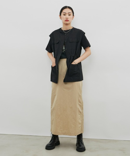 Auntie Rosa Holiday（アンティローザホリデー）の「ナイロンナロースカート / サイズ展開あり（スカート・レディース・ブラック/ベージュ/カーキ・SMALL/MEDIUM）」の19枚目の写真