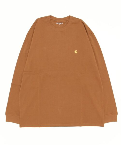 Carhartt WIP(カーハートダブリューアイピー)の「L/S CHASE T-SHIRT(Tシャツ/カットソー・メンズ・ブラック/ホワイト/ダークパープル/ダークグリーン/ブラウン/ヘザーグレー・SMALL/MEDIUM/LARGE/X-LARGE)」の1枚目の写真