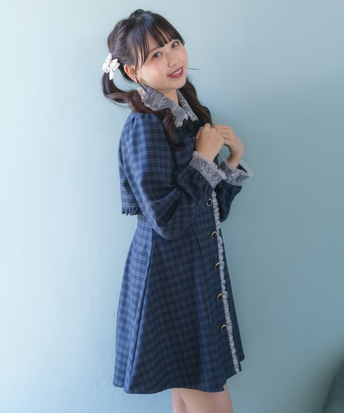 ROJITA（ロジータ）の「チョーカーリボンボレロ風ワンピース（ワンピース・レディース・ブラック/ネイビー/アイボリー/ブラウン・FREE）」の15枚目の写真