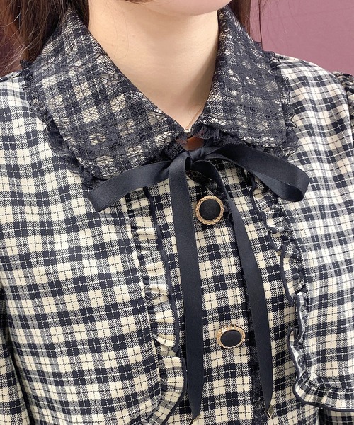 ROJITA（ロジータ）の「チョーカーリボンボレロ風ワンピース（ワンピース・レディース・ブラック/ネイビー/アイボリー/ブラウン・FREE）」の20枚目の写真