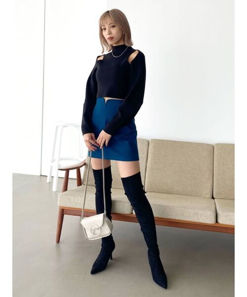 EMODA（エモダ）の「オープンスキンニット（ニット/セーター・レディース・ブラック/グレー/レッド/ピンク/ブルー・FREE）」の10枚目の写真