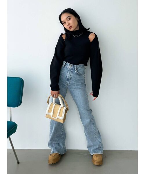 EMODA（エモダ）の「オープンスキンニット（ニット/セーター・レディース・ブラック/グレー/レッド/ピンク/ブルー・FREE）」の13枚目の写真