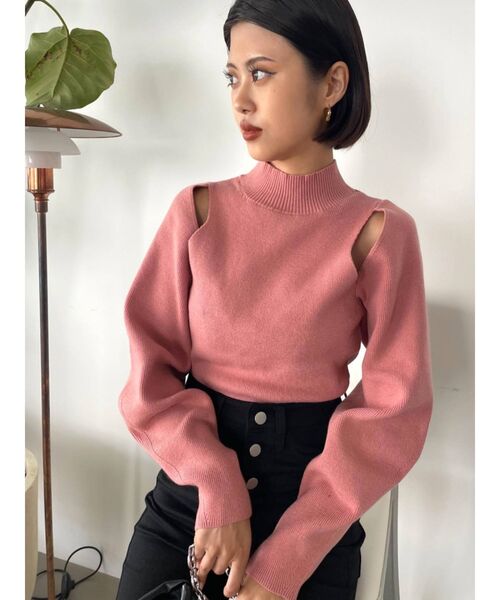 EMODA（エモダ）の「オープンスキンニット（ニット/セーター・レディース・ブラック/グレー/レッド/ピンク/ブルー・FREE）」の15枚目の写真