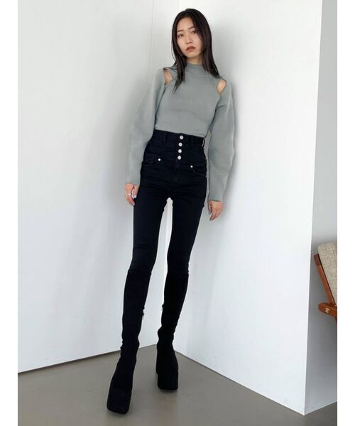 EMODA（エモダ）の「オープンスキンニット（ニット/セーター・レディース・ブラック/グレー/レッド/ピンク/ブルー・FREE）」の20枚目の写真