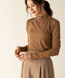 単品でもインナーとしても活躍！エフォートレスな雰囲気なのメロー袖切替ハイネックカットソー