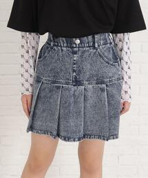 PINK-latte（ピンクラテ）の「◆【ニコラ掲載商品】裾プリーツミニスカート（スカート・キッズ）」