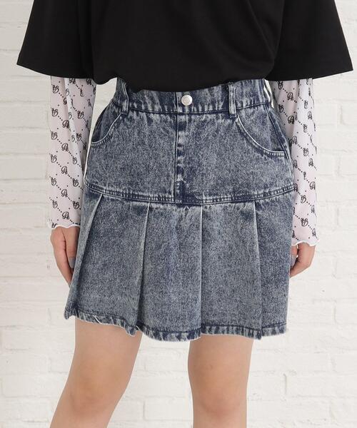 PINK-latte（ピンクラテ）の「◇【ニコラ掲載商品】裾プリーツミニ