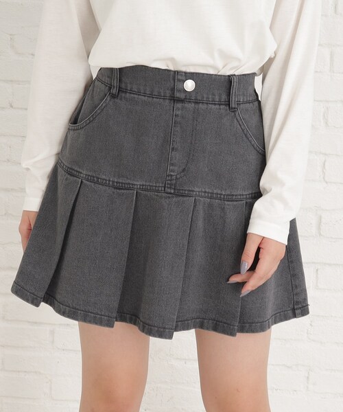 PINK-latte（ピンクラテ）の「◇【ニコラ掲載商品】裾プリーツミニ