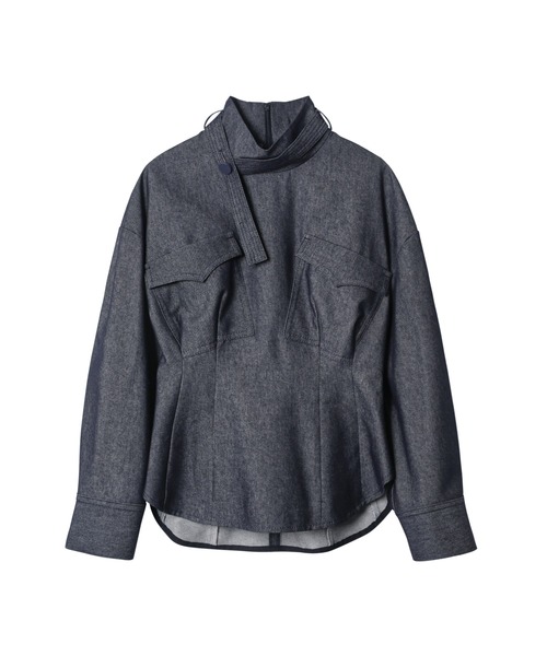 トップス Stand Neck Western Shirt le ciel bleu LE CIEL BLEU（ルシェルブルー）の「スタンドネックウエスタンシャツ