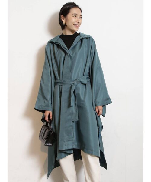 COTORICA（コトリカ）の「スクエアポンチョコート（その他アウター・レディース・ベージュ/グリーン・FREE）」の2枚目の写真