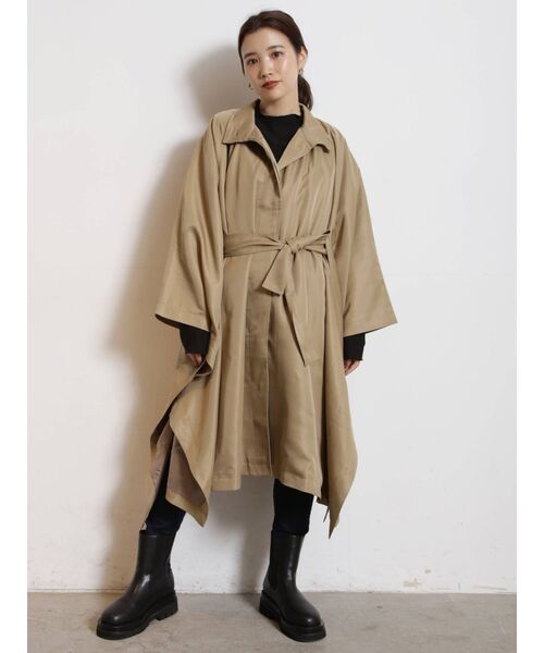 COTORICA（コトリカ）の「スクエアポンチョコート（その他アウター・レディース・ベージュ/グリーン・FREE）」の8枚目の写真
