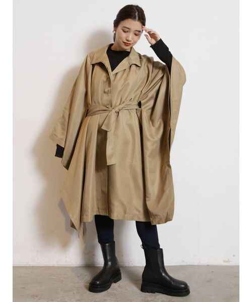 COTORICA（コトリカ）の「スクエアポンチョコート（その他アウター・レディース・ベージュ/グリーン・FREE）」の9枚目の写真