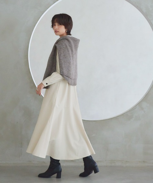 RASW（ラス）の「[RASW]バックフレアシャツワンピース（シャツワンピース・レディース・ネイビー/キャメル/ダークブラウン/ダークネイビー/ブラック/アイボリー/ベージュ・S/M/L）」の10枚目の写真