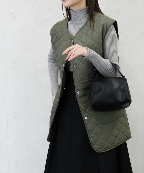 Per sist ence(パーシエンス)の「Per sist ence/パーシエンス ダイヤキルトノーカラージレ(ベスト・レディース・ブラウン/アイボリー/ブラック/カーキ・FREE)」の4枚目の写真