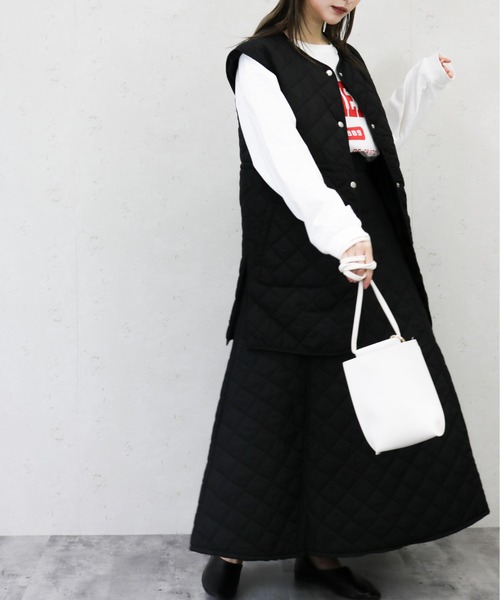 Per sist ence(パーシエンス)の「Per sist ence/パーシエンス ダイヤキルトノーカラージレ(ベスト・レディース・ブラウン/アイボリー/ブラック/カーキ・FREE)」の21枚目の写真