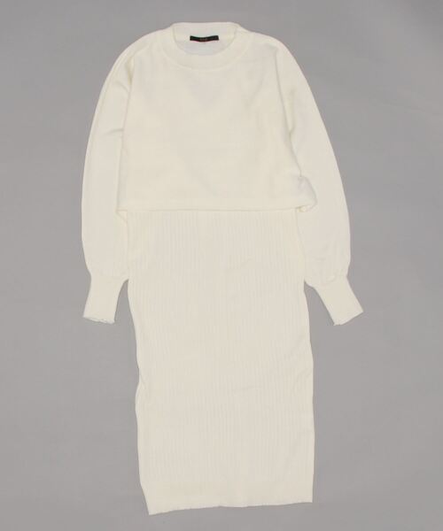 Ritzy（リッツィー）の「ニットトップス＋ニットワンピース 2点セット（ワンピース・レディース・ブラック/アイボリー/グリーン・M/L）」の20枚目の写真