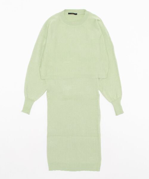 Ritzy（リッツィー）の「ニットトップス＋ニットワンピース 2点セット（ワンピース・レディース・ブラック/アイボリー/グリーン・M/L）」の4枚目の写真