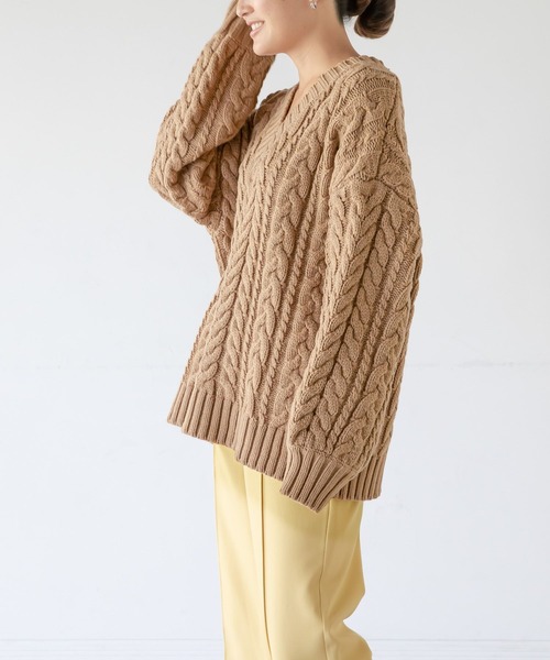 LEPSIM（レプシィム）の「【FOR I SERIES】ケーブルニットプルオーバー