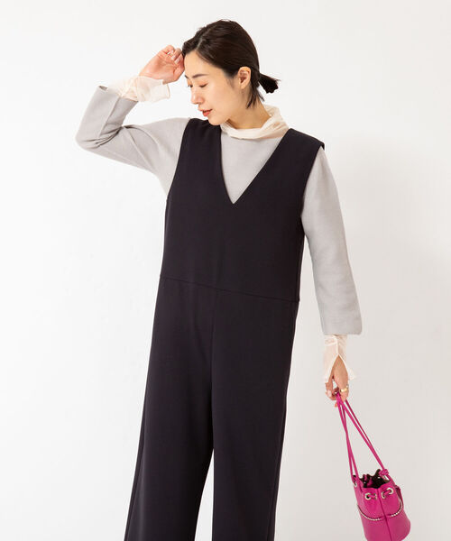 NOLLEY’S（ノーリーズ）の「カットジョーゼットオールインワン（つなぎ/オールインワン・レディース・ベージュ/ネイビー/ブラック・38/36）」の4枚目の写真
