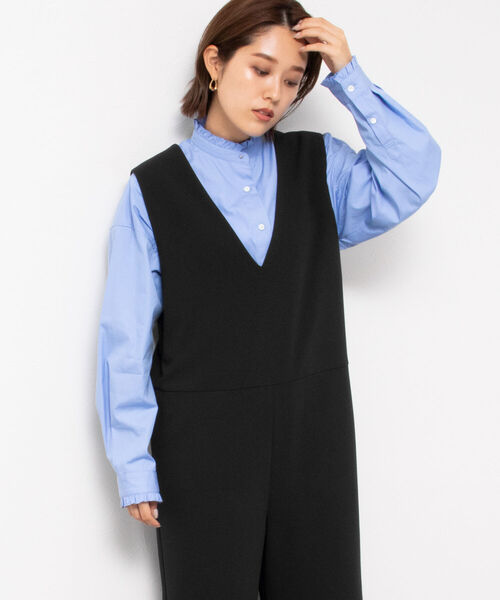 NOLLEY’S（ノーリーズ）の「カットジョーゼットオールインワン（つなぎ/オールインワン・レディース・ベージュ/ネイビー/ブラック・38/36）」の6枚目の写真