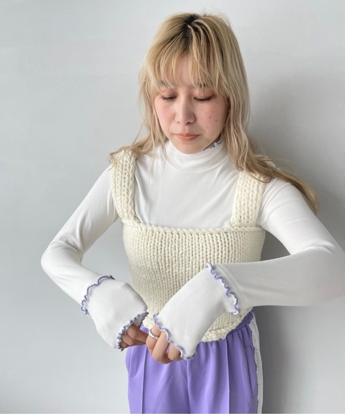 SANSeLF（サンセルフ）の「カラーメロウトップス【SANSeLF】sanw23s007（Tシャツ/カットソー・レディース・ホワイト/ライラック/ライトイエロー・FREE）」の10枚目の写真