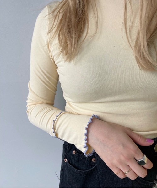 SANSeLF（サンセルフ）の「カラーメロウトップス【SANSeLF】sanw23s007（Tシャツ/カットソー・レディース・ホワイト/ライラック/ライトイエロー・FREE）」の13枚目の写真