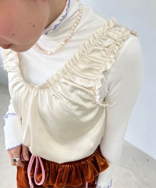 SANSeLF（サンセルフ）の「カラーメロウトップス【SANSeLF】sanw23s007（Tシャツ/カットソー・レディース・ホワイト/ライラック/ライトイエロー・FREE）」の22枚目の写真