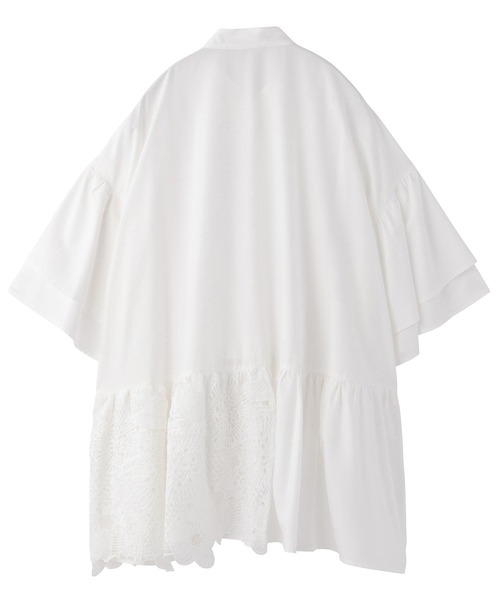 MILKFED.(ミルクフェド)の「LACE RUFFLE TUNIC(チュニック・レディース・ライトグリーン/ブラック/ホワイト・ONE SIZE)」の5枚目の写真