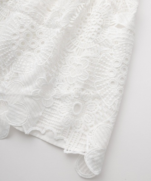 MILKFED.(ミルクフェド)の「LACE RUFFLE TUNIC(チュニック・レディース・ライトグリーン/ブラック/ホワイト・ONE SIZE)」の9枚目の写真