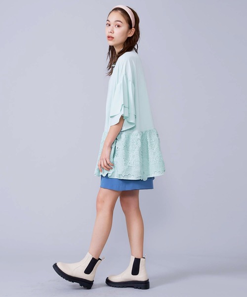 MILKFED.(ミルクフェド)の「LACE RUFFLE TUNIC(チュニック・レディース・ライトグリーン/ブラック/ホワイト・ONE SIZE)」の11枚目の写真