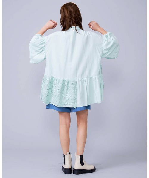 MILKFED.(ミルクフェド)の「LACE RUFFLE TUNIC(チュニック・レディース・ライトグリーン/ブラック/ホワイト・ONE SIZE)」の12枚目の写真