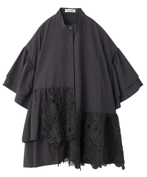 MILKFED.(ミルクフェド)の「LACE RUFFLE TUNIC(チュニック・レディース・ライトグリーン/ブラック/ホワイト・ONE SIZE)」の18枚目の写真