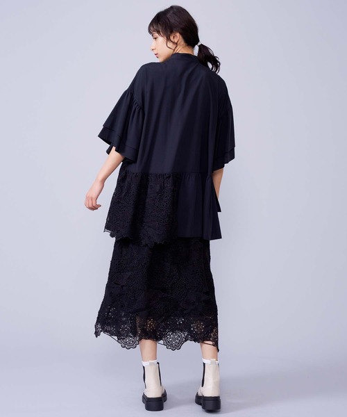 MILKFED.(ミルクフェド)の「LACE RUFFLE TUNIC(チュニック・レディース・ライトグリーン/ブラック/ホワイト・ONE SIZE)」の14枚目の写真