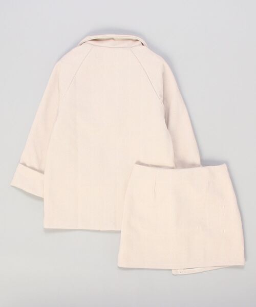 gossip!ロサンゼルス(ゴシップロサンゼルス)の「ピーチ起毛スーツジャケットミニスカットセット(セットアップ・レディース・オフホワイト・S/M)」の2枚目の写真