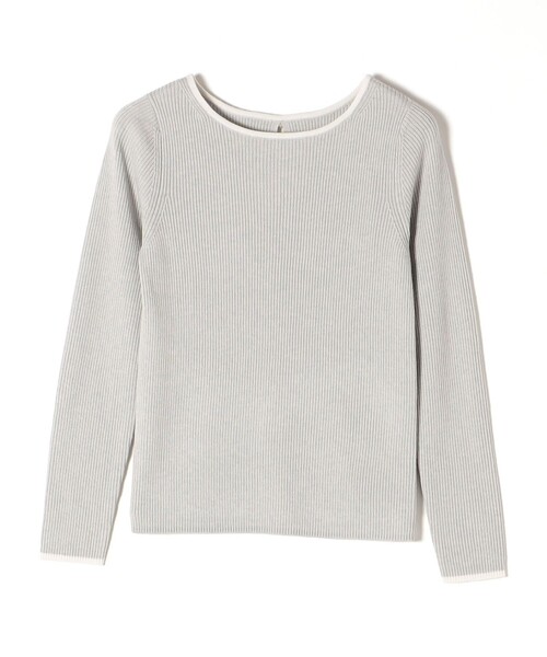 SHIPS（シップス）の「*〈手洗い可能〉バックパールモチーフボタンボートネックニット◆（ニット/セーター・レディース・ライトグレー/オフホワイト/ブラック/ピンク系・ONE SIZE）」の7枚目の写真