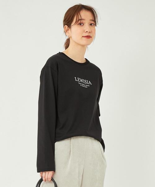 green label relaxing(グリーンレーベルリラクシング)の「ミニマル ロゴ ロングスリーブ Tシャツ(Tシャツ/カットソー・レディース・ブラック/ホワイト/その他1・FREE)」の3枚目の写真