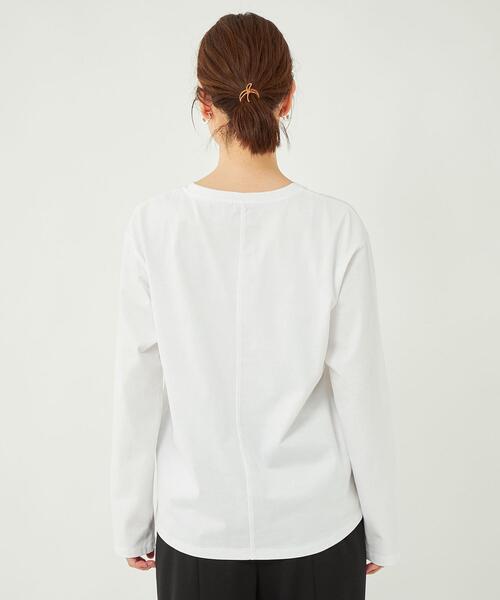 green label relaxing(グリーンレーベルリラクシング)の「ミニマル ロゴ ロングスリーブ Tシャツ(Tシャツ/カットソー・レディース・ブラック/ホワイト/その他1・FREE)」の6枚目の写真