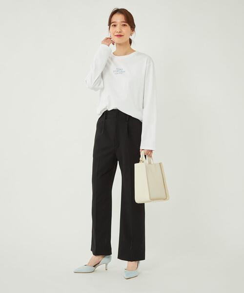 green label relaxing(グリーンレーベルリラクシング)の「ミニマル ロゴ ロングスリーブ Tシャツ(Tシャツ/カットソー・レディース・ブラック/ホワイト/その他1・FREE)」の7枚目の写真