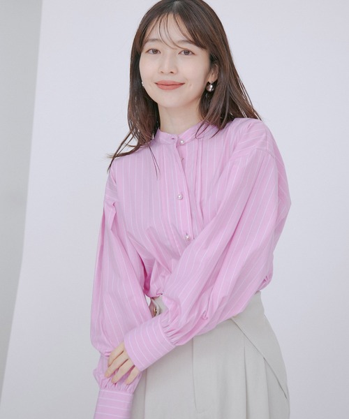 VIS（ビス）の「【洗える・防シワ】リボンボウタイパールボタンバンド