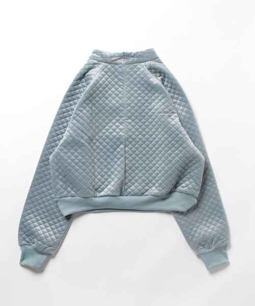 KOBE LETTUCE(コウベレタス)の「中綿キルティングモックネックトップス(Tシャツ/カットソー・レディース・グレイッシュベージュ/ホワイト系/サックスブルー・FREE)」の4枚目の写真